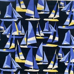 NWT Banana Republic 100% Cotton Sail boat Nautical print scarf shawl